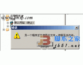 IIS “另一个程序正在使用此文件，进程无法访问。”错误提示的解