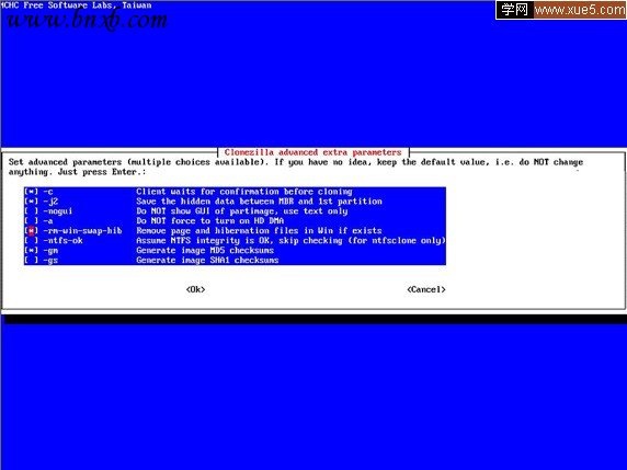其他 Clonezilla 高级参数：克隆
