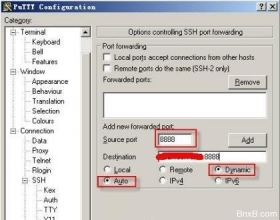 SSH使用putty或SecureCRT进行tunnel通道端口转发高匿名代理上网