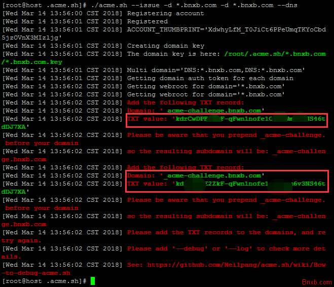 Let's Encrypt Wildcard免费SSL泛域名证书(野卡)签署方法 acme.sh脚本签署免费泛域名证